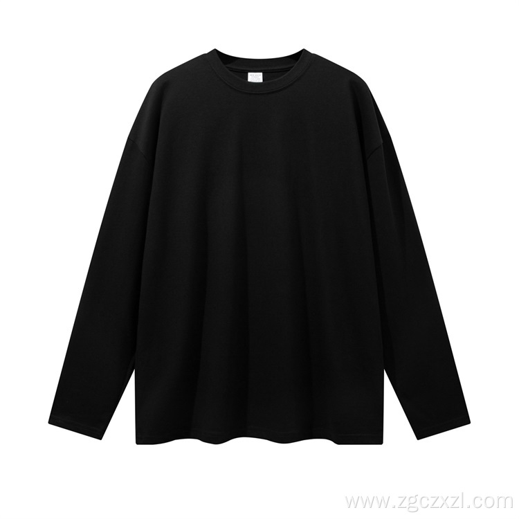 Spring solid color loose long sleeve bottoming shirt