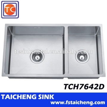 Zero Radius Undermount Stainless Steel Double Bowl Kitchen Sink