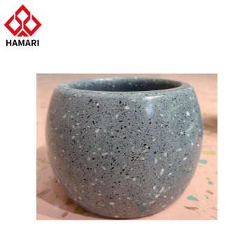 Wholesale Grey Terrazzo Vase Planter for Garden Decoration
