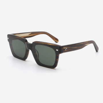 Square Acetate Unisex Clip-On Sunglasses 23A8069