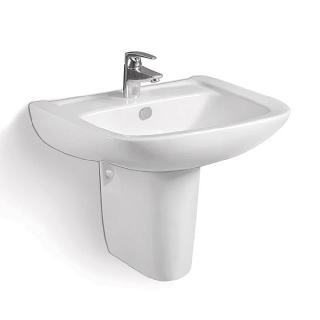 Sanitary Ware Wall Mounted Ceramic Water Wall-Hung Half Pedestal Basin