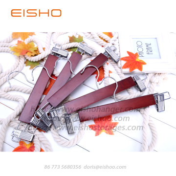 EISHO Wooden Skirts Pants Hanger With Clips