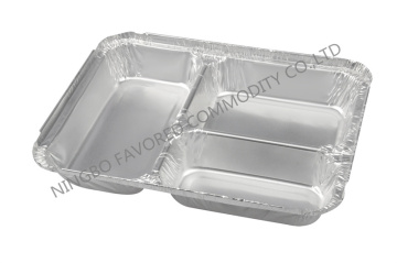 Aluminium foil container 3 compart pan