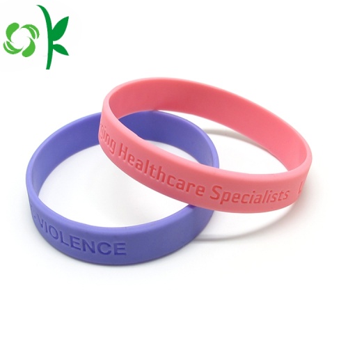 एकल रंग debossed चूड़ियों जलरोधक सिलिकॉन wristbands