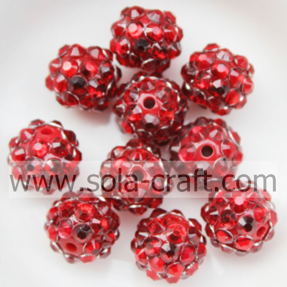 أزياء الاكريليك الراتنج الأحمر حجر الراين الصلبة Beads10 * 12MM للمجوهرات ديي