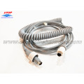 coiled cable with DIN connectors for medical machine
