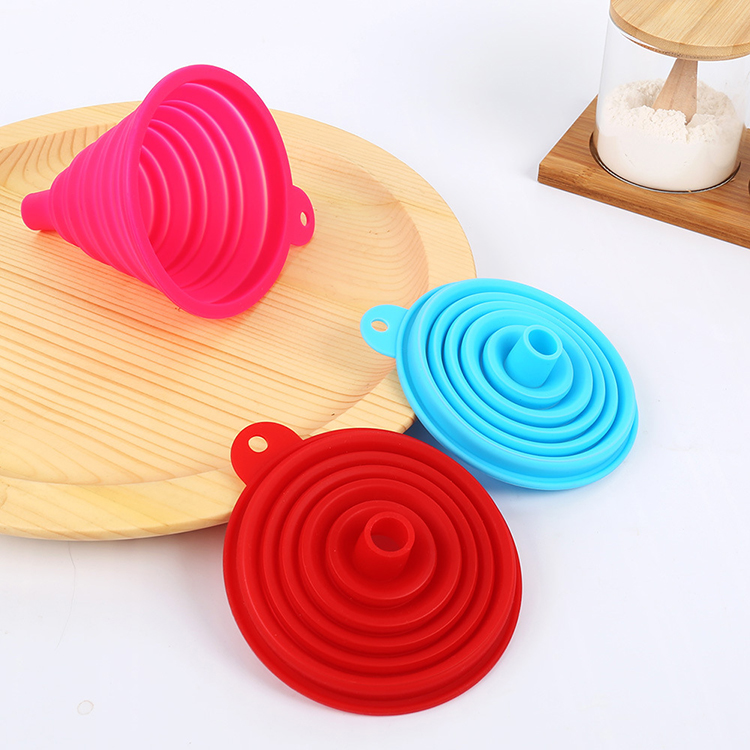 Silicone Collapsible Funnel Foldable Kitchen Funnel BPA Free Funnels for Kitchen, Bottle Oil Liquid Powder Transfer