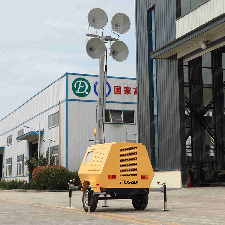 Reasonable price 9m diesel generator metal halide light mobile light tower