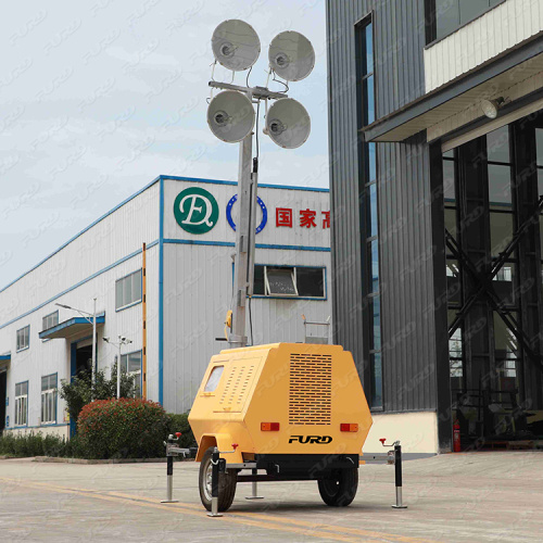 Factory supply 9m lighting tower diesel generator powered