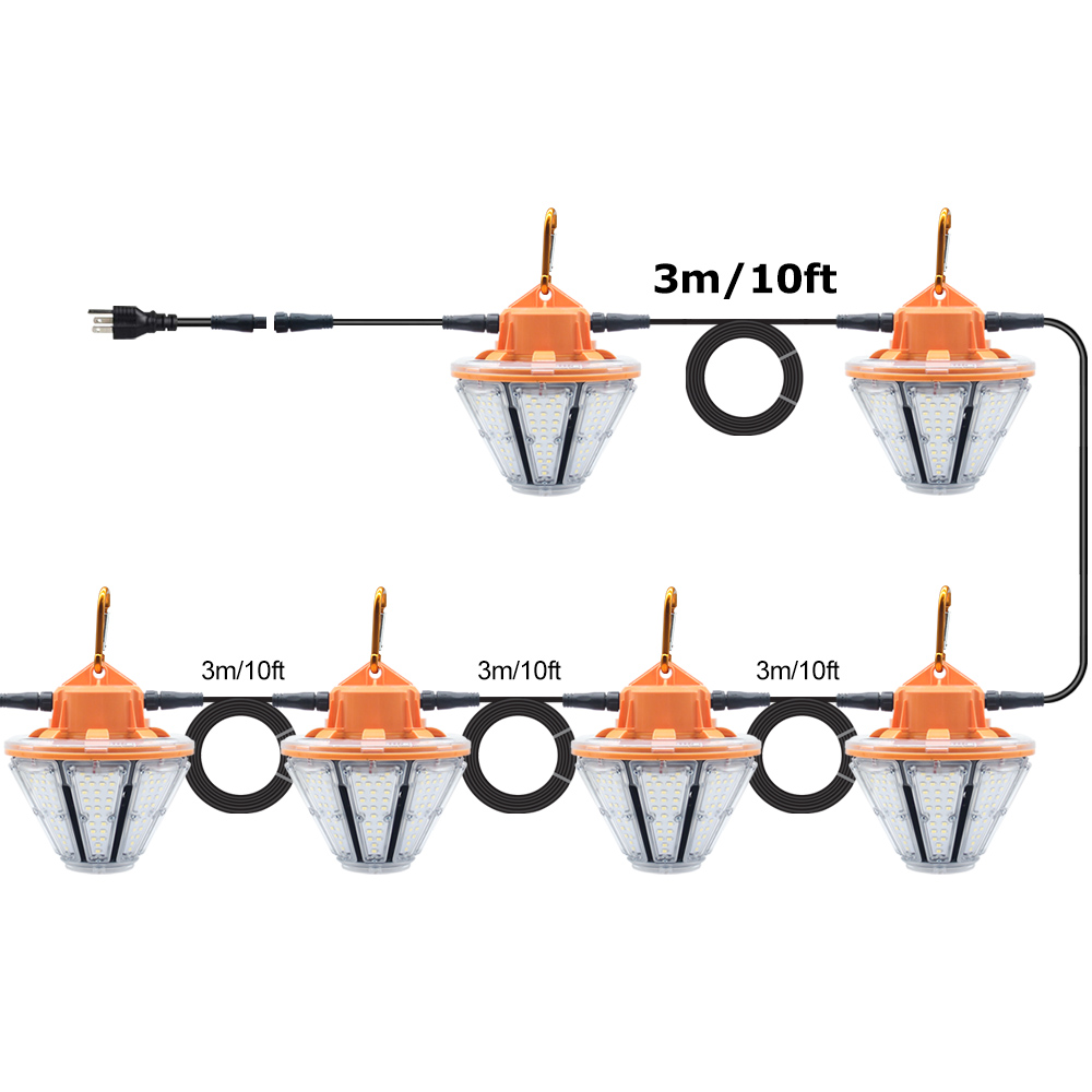 60W Outdoor Construction light Led Temporary work Lighting Ip64 Waterproof String Lights for jobsite