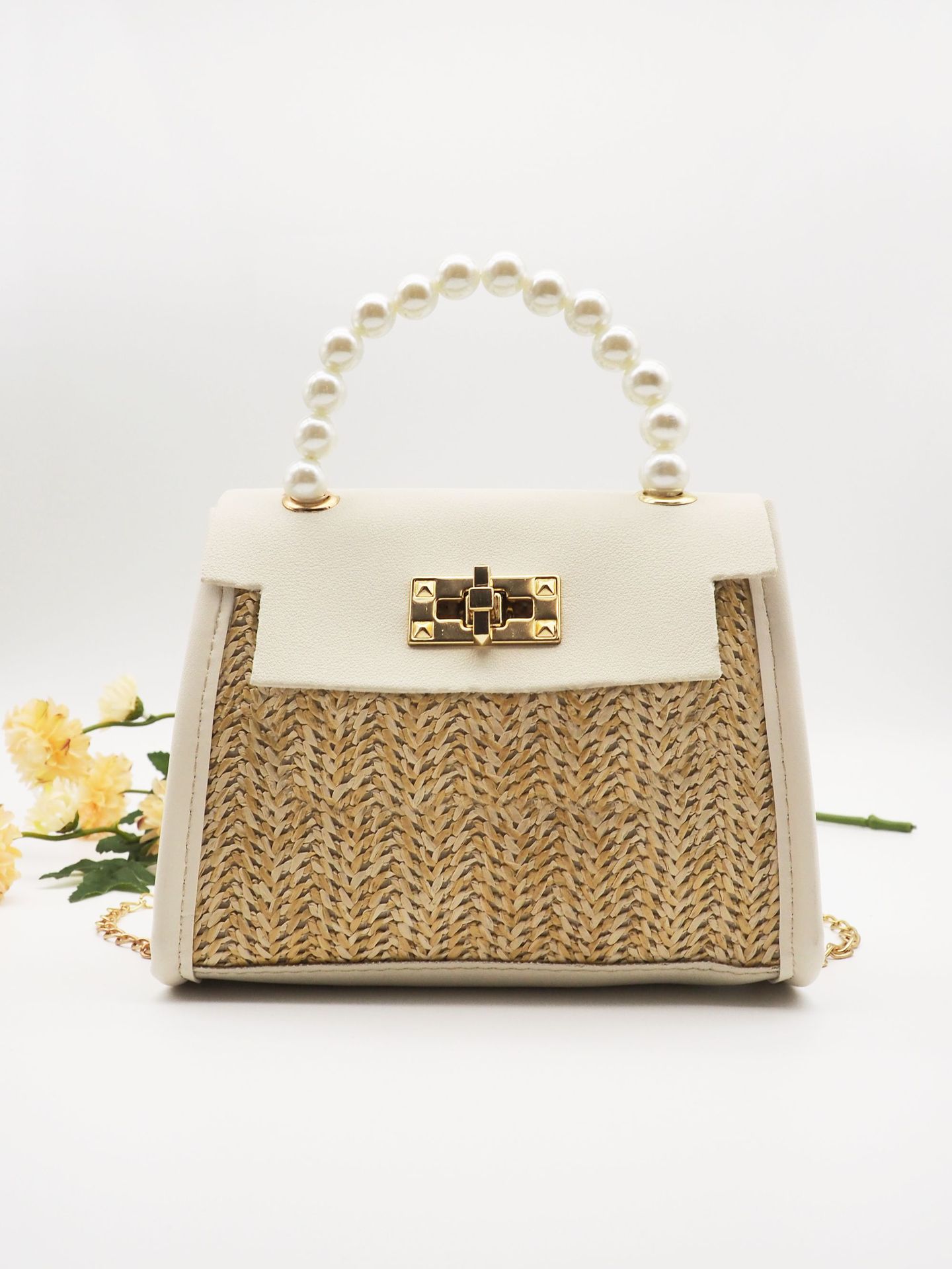 Summer Girl Bag Pastoral Style Woven Retro Portable Straw Woven Bag Fashion Messenger Bag