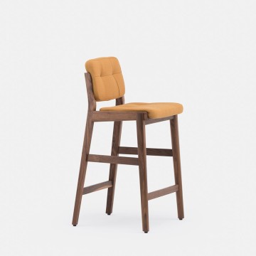 Tabouret de bar petit déjeuner en bois haut Capo