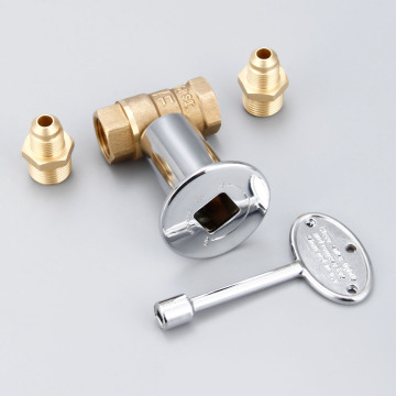 1/2Inch Straight Quarter Turn Shut-Off Valve Kit NG LP Gas Fire Pits Chrome Flange Key Valve 3/8"Flare Adapters For 90,000 BTU