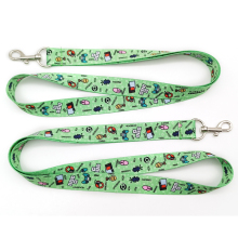 Nylon Silk screen Print Anime Lanyard with Dog Leash Hook