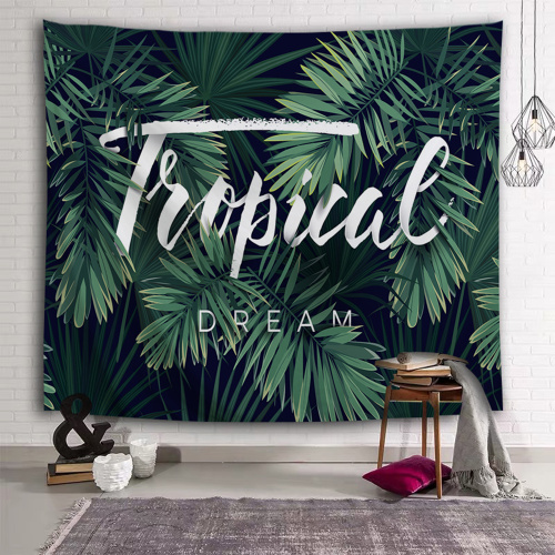 Tropical Palm Tree Leaf Tapestry Tropical Plants Wall Hanging Green Tapestry for Livingroom Bedroom Home Dorm Decor