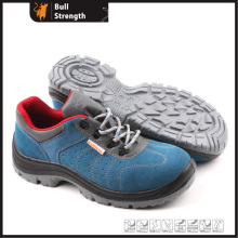 Zapatos de seguridad industrial de cuero con puntera de acero y placa de acero (SN5162)