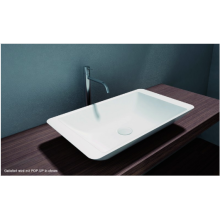 Counter top basin WB005 of mineral cast (Pure Acrylic)-matte white-585x340x120mm