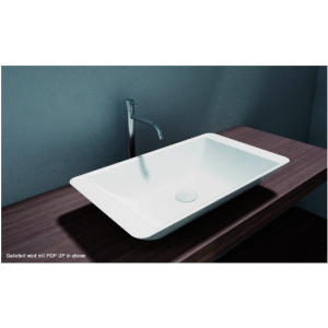 Counter top basin WB005 of mineral cast (Pure Acrylic)-matte white-585x340x120mm