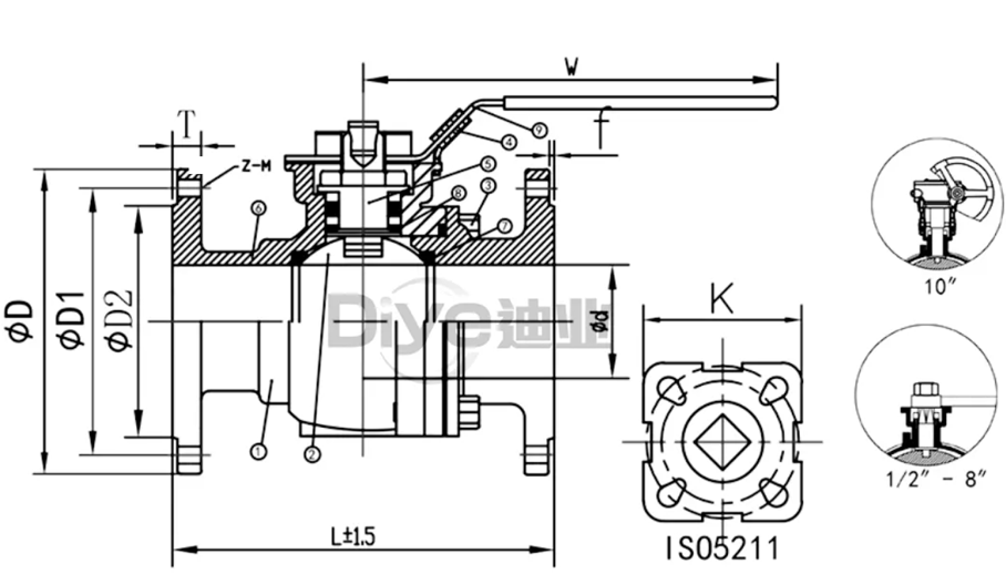 Válvula de esfera de flange de aço inoxidável 2PC STAINLESS STEEL 2PC FLANGE BALL VALVE