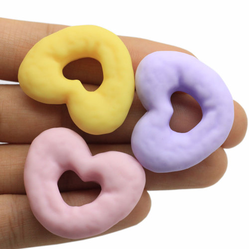 Supply Colorful Hollow Heart Cake Resin Charms Simulation Biscuit Flatback Craft Bead Kawaii Miniature Ornament Dollhouse Toys