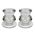 Transparent Clear Glass Taper Candle Holders