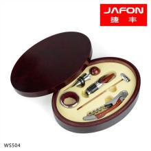2015 5pcs wine accessories set with wooden box wine opener WS504