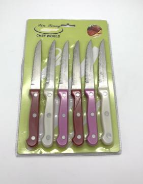 6pcs shrink pack steak knife set
