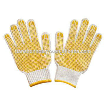 PVC Dots Coated cotton knitted hand gloves Safety work Gloves