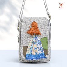 Elegant Braid-Embellished Flap Crossbody Bag