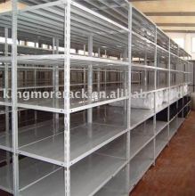 Slotted-angle steel shelving