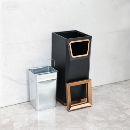 Custom Commercial Lobby Standing Waste Bin With Ashtray For Hotel Reception