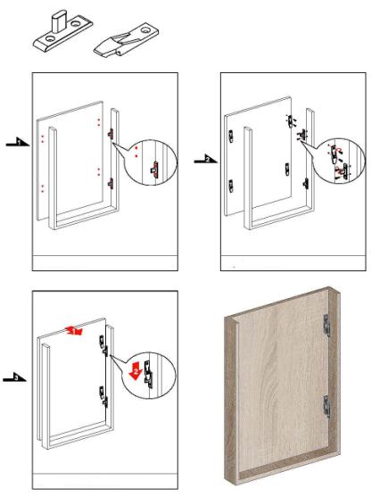  panel push on clips for kitchen cabinet