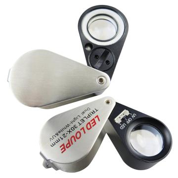 High Quality Mini Folding Aluminum 30X LED Loupe
