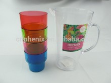 Reusable Plastic Pitcher or Water Pitcher Combo Set w/ Plastic Cups