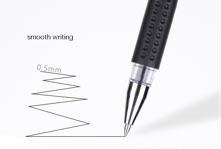 Factory customized logo 0.5mm black adhesive-backed base coil desktop gel ink pen for banks retailers office lobbies hotel