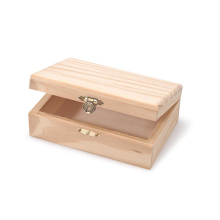 Plain Pine Wood Unfinished Storage Box - Wooden Craft Box