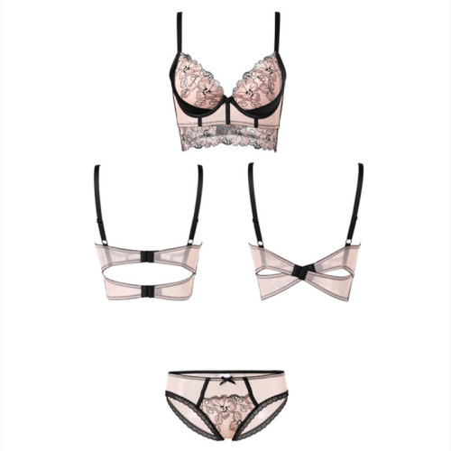 En stock Lady sexe broderie push up soutien-gorge