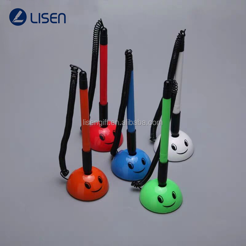 Unique Hotel Desk Holder Chain Bank Pen Table Ball Pen Promotional Ballpoint Pen with Stand