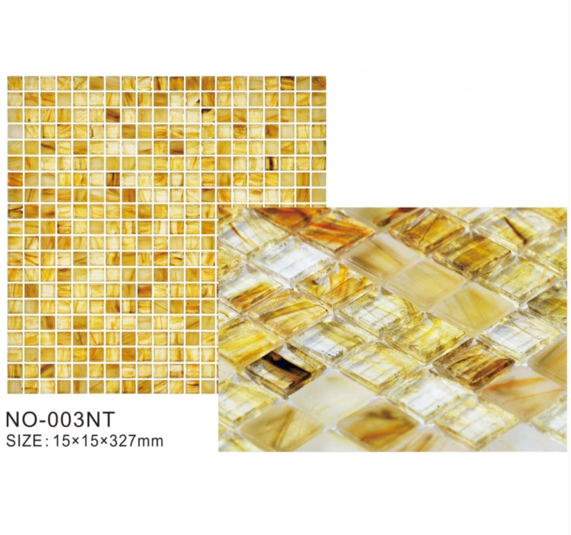 Colored frosted glass mosaic for wall decoration