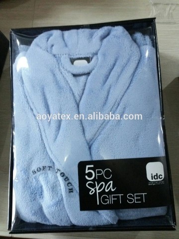 blue warm and sofft bathrobe