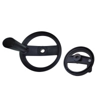 Hot Sales Black Plastic Revolving Double Handwheel Folding Handle