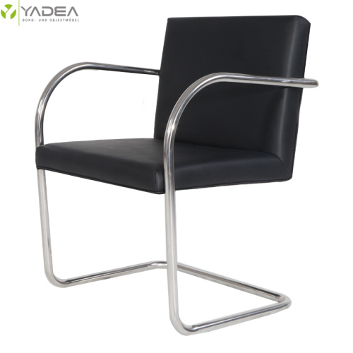 Genuine leather stainless tubular brno dining chair