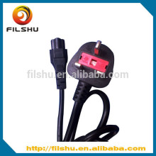 250V uk hair iron power cord with fuse