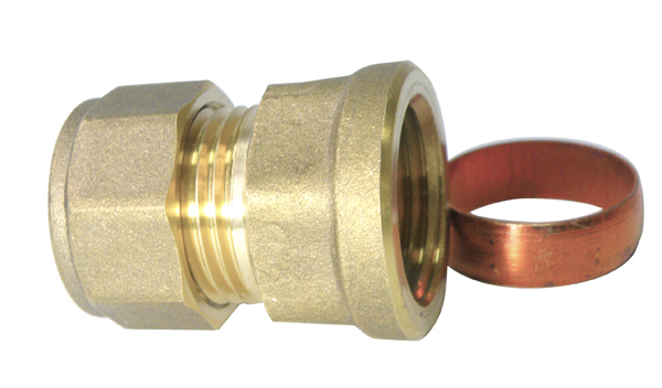 Compression Brass Female Straight Coupler