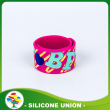 Custom Debossed With Color Fill Slap Silicone Bracelet