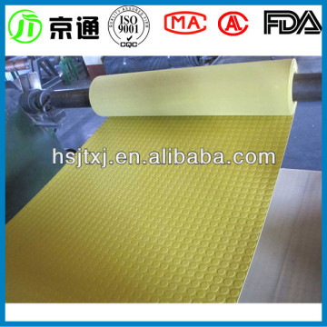 yellow composite/mixed ribbed rubber sheeting/matting/flooring