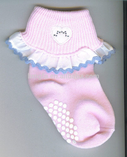 Top level hot sell cotton anti slip girl baby socks