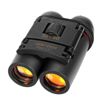 Compact Sakura Binoculars 30x60 Day and Night Vision Black Mini Telescope for Hunting