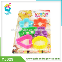 Hot sale 6PCS colorful different shapes plastic cookie cutter