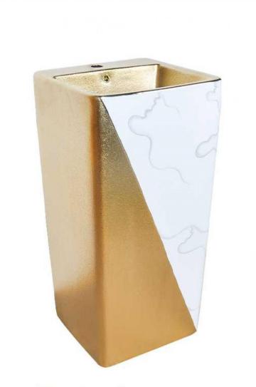 Gold Color Wash Basin Ceramic Pedestal Basin Price